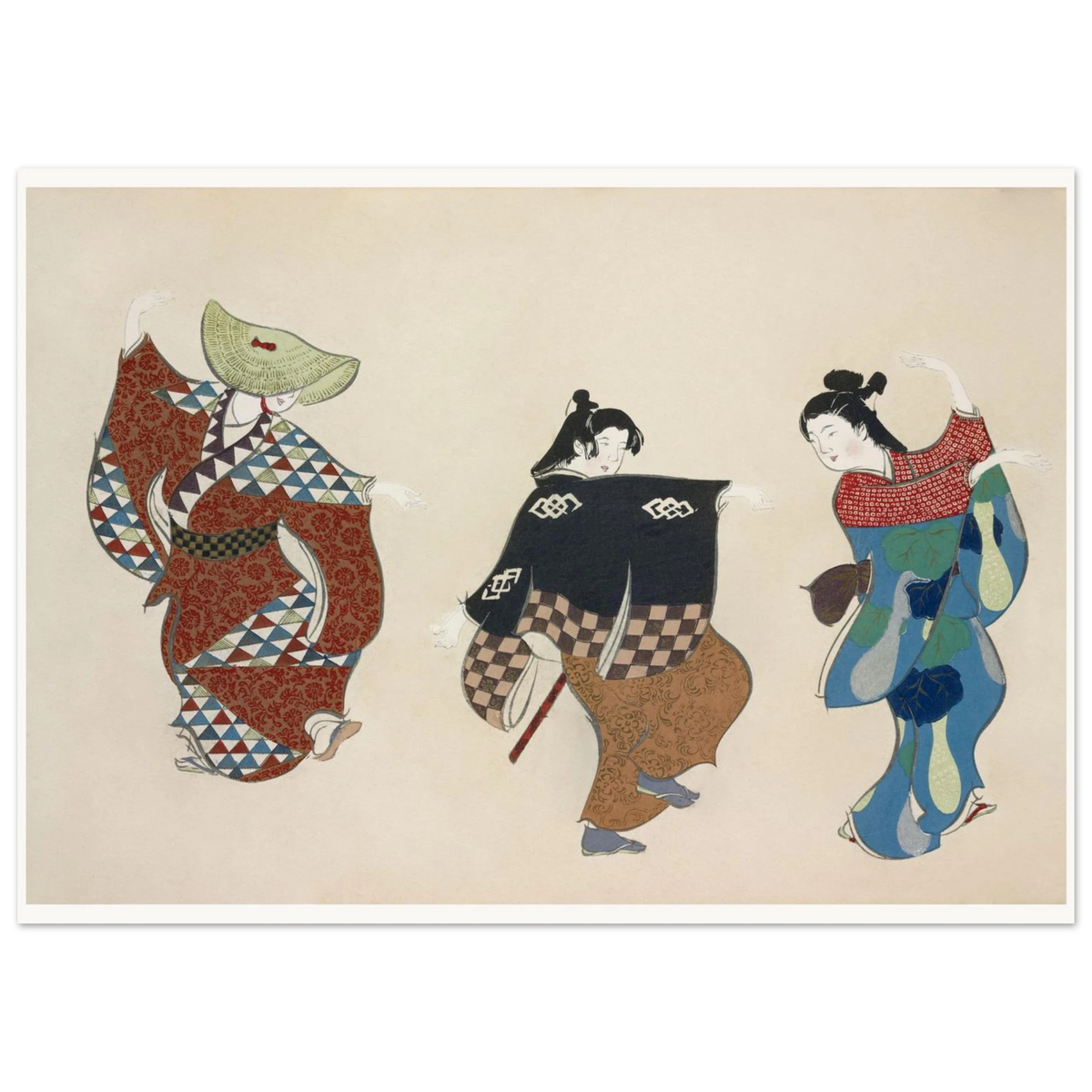 Estampe japonaise ODORI, Danse — Kamisaka Sekka, tirage sans cadre | INKONAL