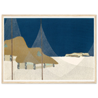 Estampe japonaise RYOSON, Village de pêcheurs — Kamisaka Sekka, tirage encadré cadre bois | INKONAL