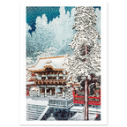 Estampe japonaise Le sanctuaire sous la neige sans cadre — reproduction fine art INKONAL
