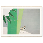 Estampe japonaise SECCHUCHIKU, Bambou sous la neige — Kamisaka Sekka, tirage encadré cadre bois | INKONAL