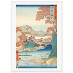Estampe japonaise Tatsutagawa, la rivière Tatsuta — Hiroshige, tirage cadre blanc | INKONAL