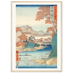 Estampe japonaise Tatsutagawa, la rivière Tatsuta — Hiroshige, tirage cadre bois | INKONAL