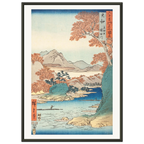 Estampe japonaise Tatsutagawa, la rivière Tatsuta — Hiroshige, tirage cadre noir | INKONAL