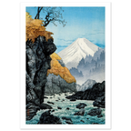 Estampe japonaise Le torrent sous le Fuji sans cadre — reproduction fine art INKONAL