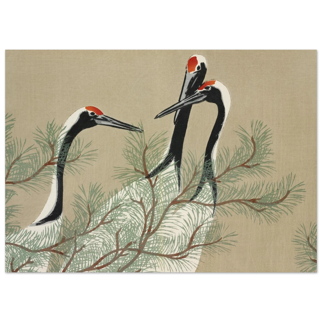 Estampe japonaise Tsuru, Grues — Kamisaka Sekka, tirage sans cadre | INKONAL