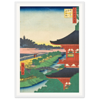 Estampe japonaise Ueno Kiyomizudō, le pavillon Kiyomizu d'Ueno — Hiroshige, tirage cadre blanc | INKONAL