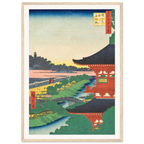 Estampe japonaise Ueno Kiyomizudō, le pavillon Kiyomizu d'Ueno — Hiroshige, tirage cadre bois | INKONAL
