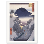 Estampe japonaise Utsu no yama, le chemin de lierre du mont Utsu — Hiroshige, tirage cadre blanc | INKONAL
