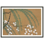 Estampe japonaise YANAGIZAKURA, Saule et cerisier — Kamisaka Sekka, tirage encadré cadre noir | INKONAL