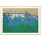 Estampe japonaise YATSUHASHI, Les huit ponts — Kamisaka Sekka, tirage encadré cadre bois | INKONAL