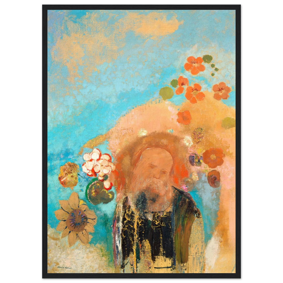 Tableau Évocation de Roussel — Odilon Redon, tirage encadré cadre noir | INKONAL