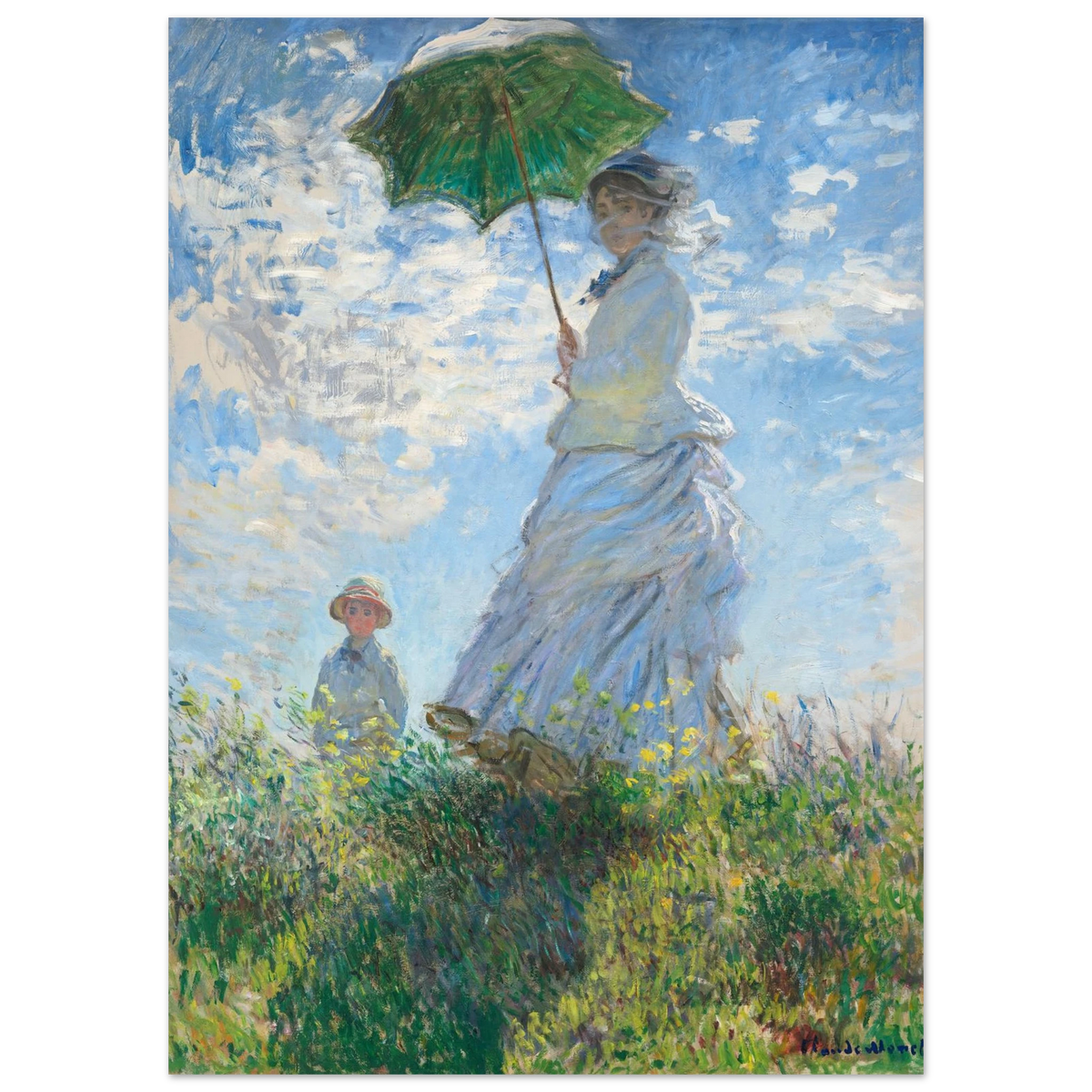Tableau Femme à l'ombrelle, Madame Monet et son fils — Claude Monet, tirage sans cadre | INKONAL