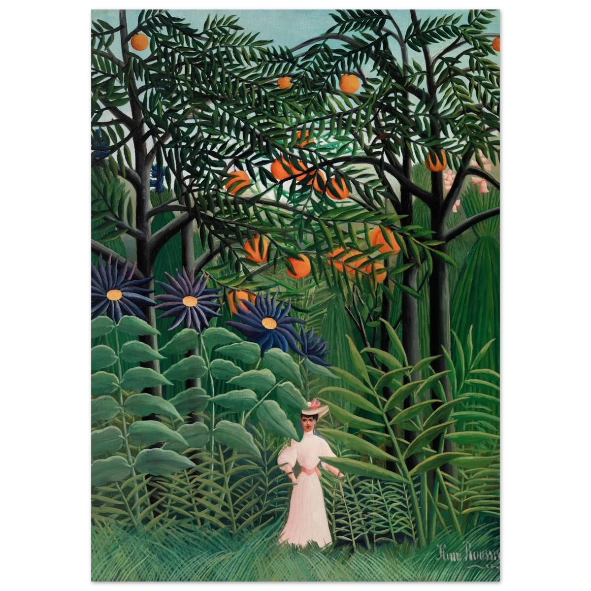 Tableau Femme se promenant dans une forêt exotique — Henri Rousseau, tirage sans cadre | INKONAL