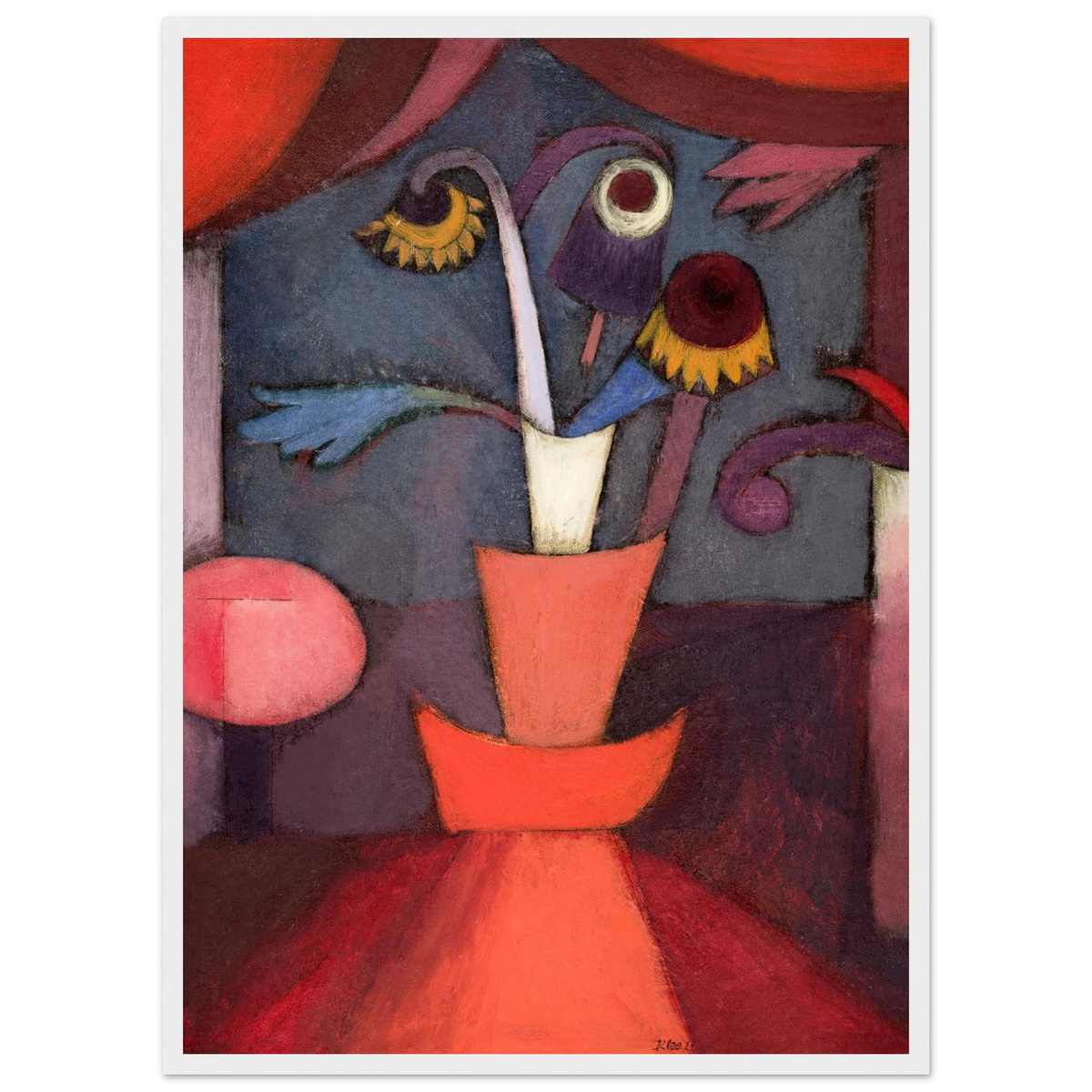 Tableau Fleur d'automne — Paul Klee, tirage encadré cadre blanc | INKONAL
