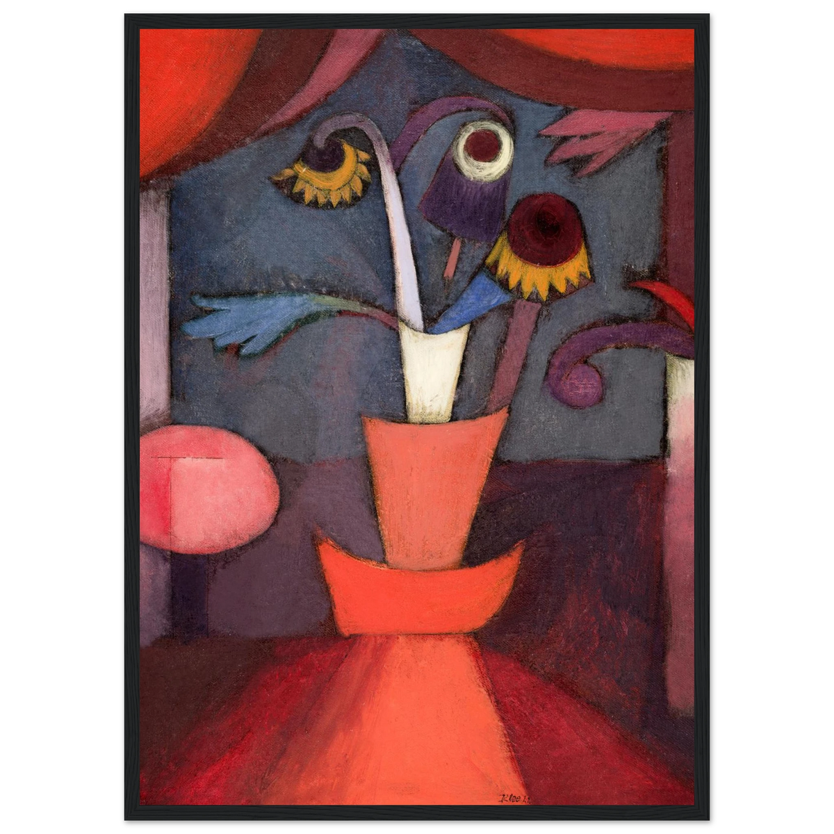 Tableau Fleur d'automne — Paul Klee, tirage encadré cadre noir | INKONAL