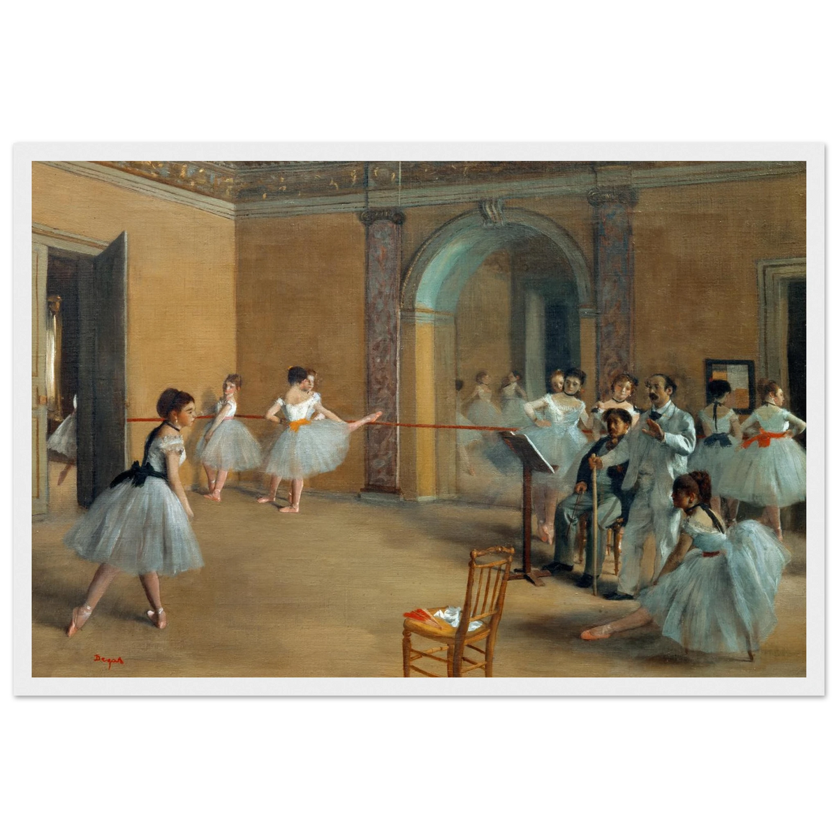 Tableau Le Foyer de la danse — Edgar Degas, tirage cadre blanc | INKONAL
