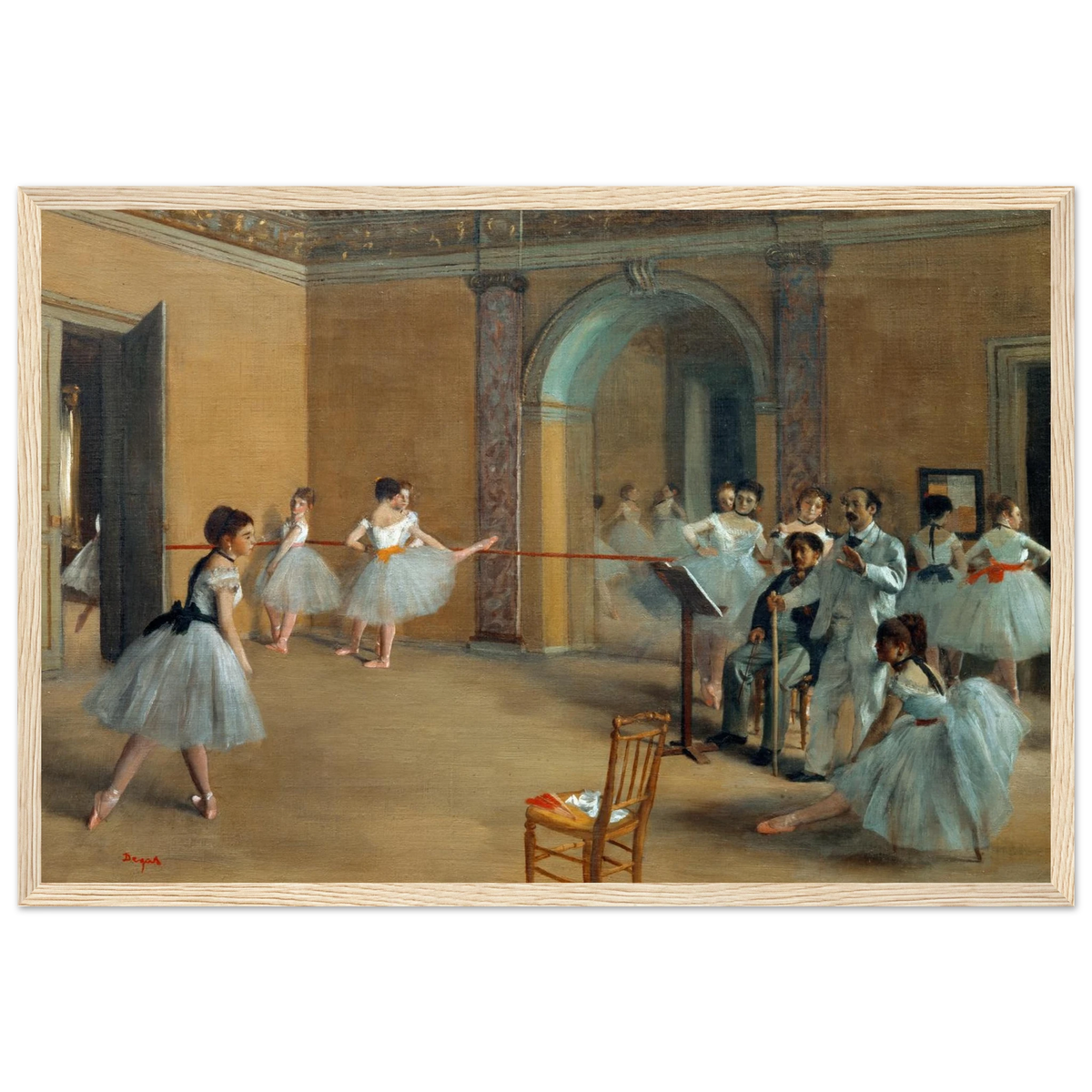 Tableau Le Foyer de la danse — Edgar Degas, tirage cadre bois | INKONAL