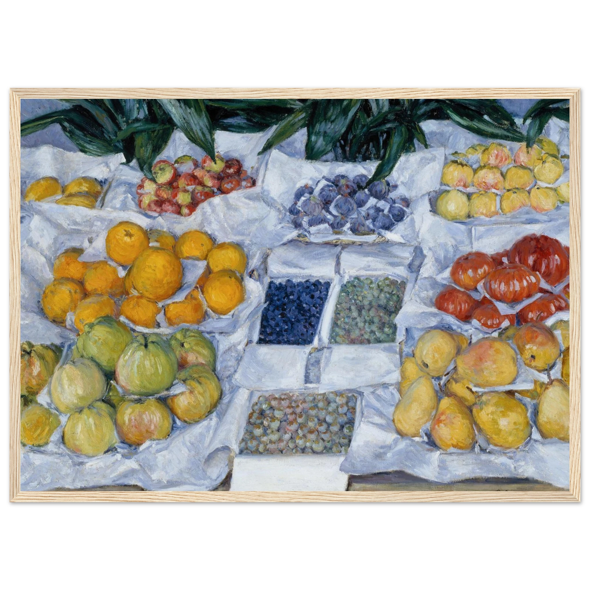Tableau Fruits sur un étal — Gustave Caillebotte, tirage cadre bois | INKONAL