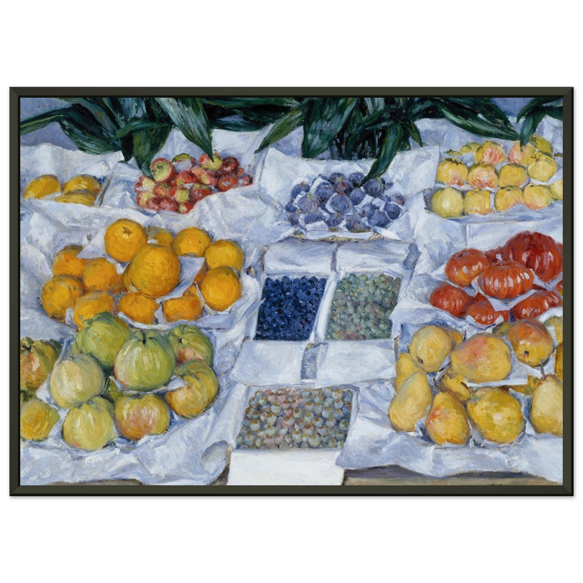 Tableau Fruits sur un étal — Gustave Caillebotte, tirage cadre noir | INKONAL