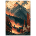 Poster Fūrinkazan sans cadre — montagne, forêt et bannières de guerre, affiche d'art japonais INKONAL