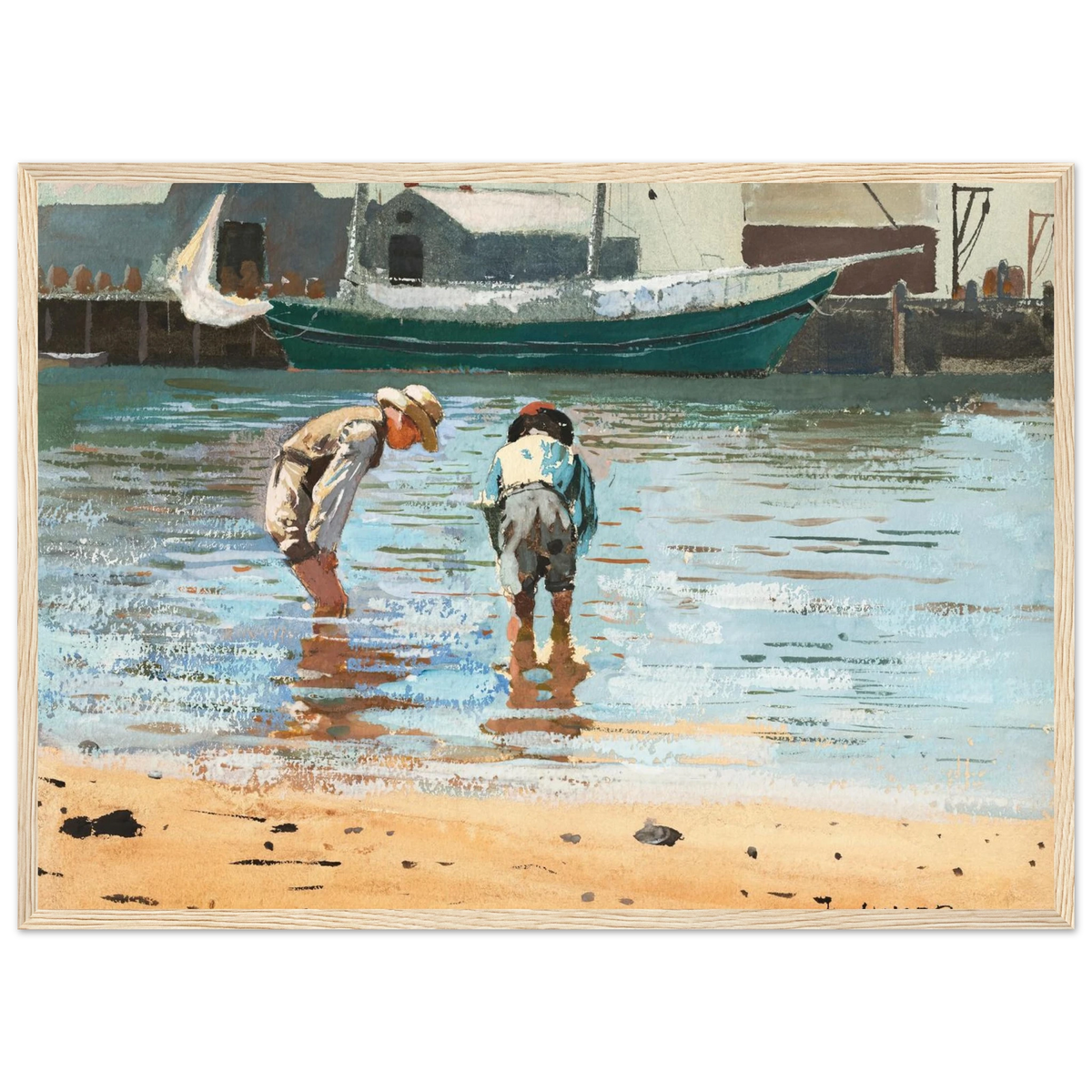 Tableau Garçons pataugeant — Winslow Homer, tirage cadre bois | INKONAL