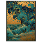 Poster Hotaru — vague de lucioles dorées au-dessus d'une rivière, affiche d'art japonais INKONAL