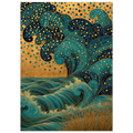 Poster Hotaru — vague de lucioles dorées au-dessus d'une rivière, affiche d'art japonais INKONAL
