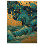 Poster Hotaru — vague de lucioles dorées au-dessus d'une rivière, affiche d'art japonais INKONAL