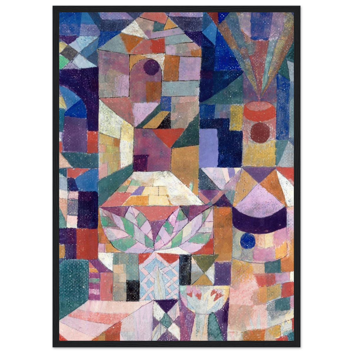 Tableau Le Jardin du château — Paul Klee, tirage encadré cadre noir | INKONAL