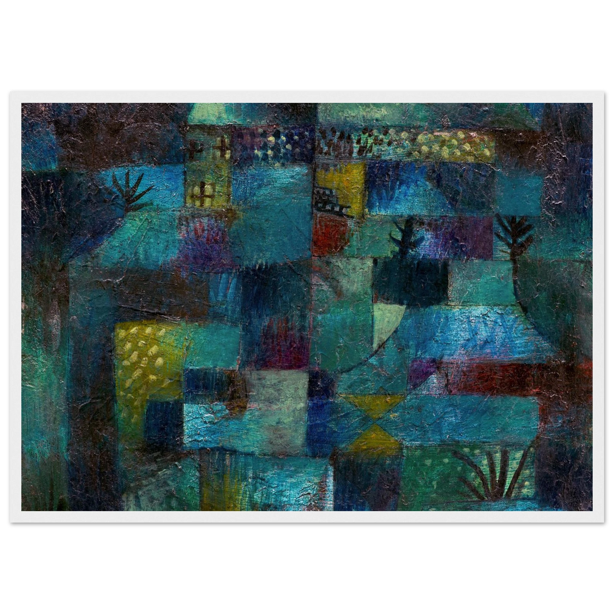 Tableau Jardin en terrasses — Paul Klee, tirage cadre blanc | INKONAL