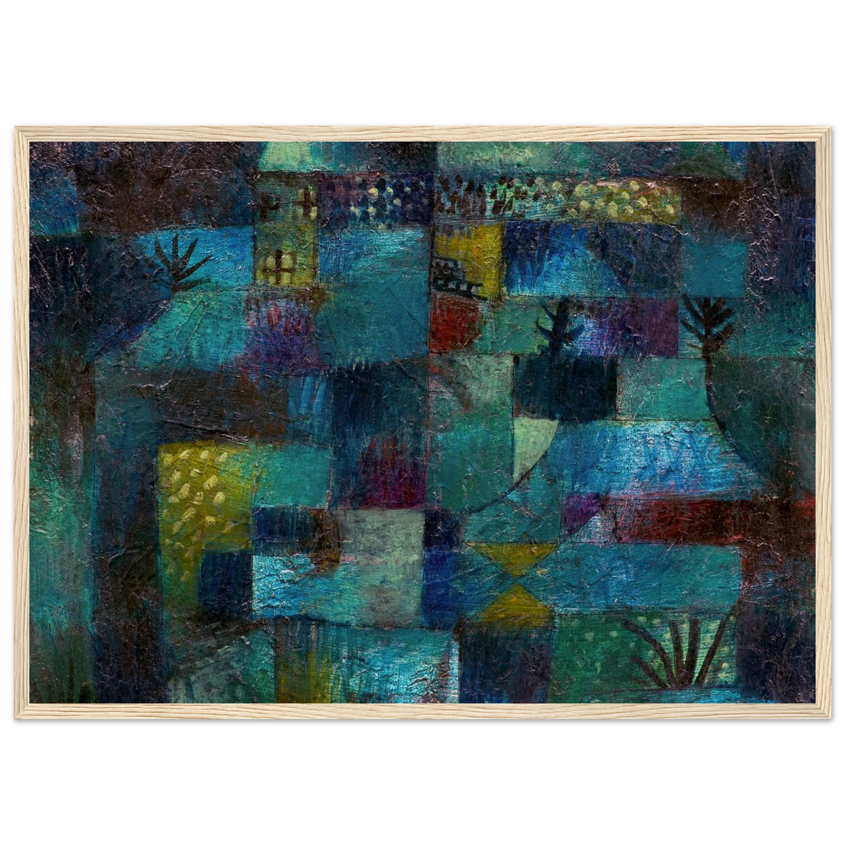 Tableau Jardin en terrasses — Paul Klee, tirage cadre bois | INKONAL