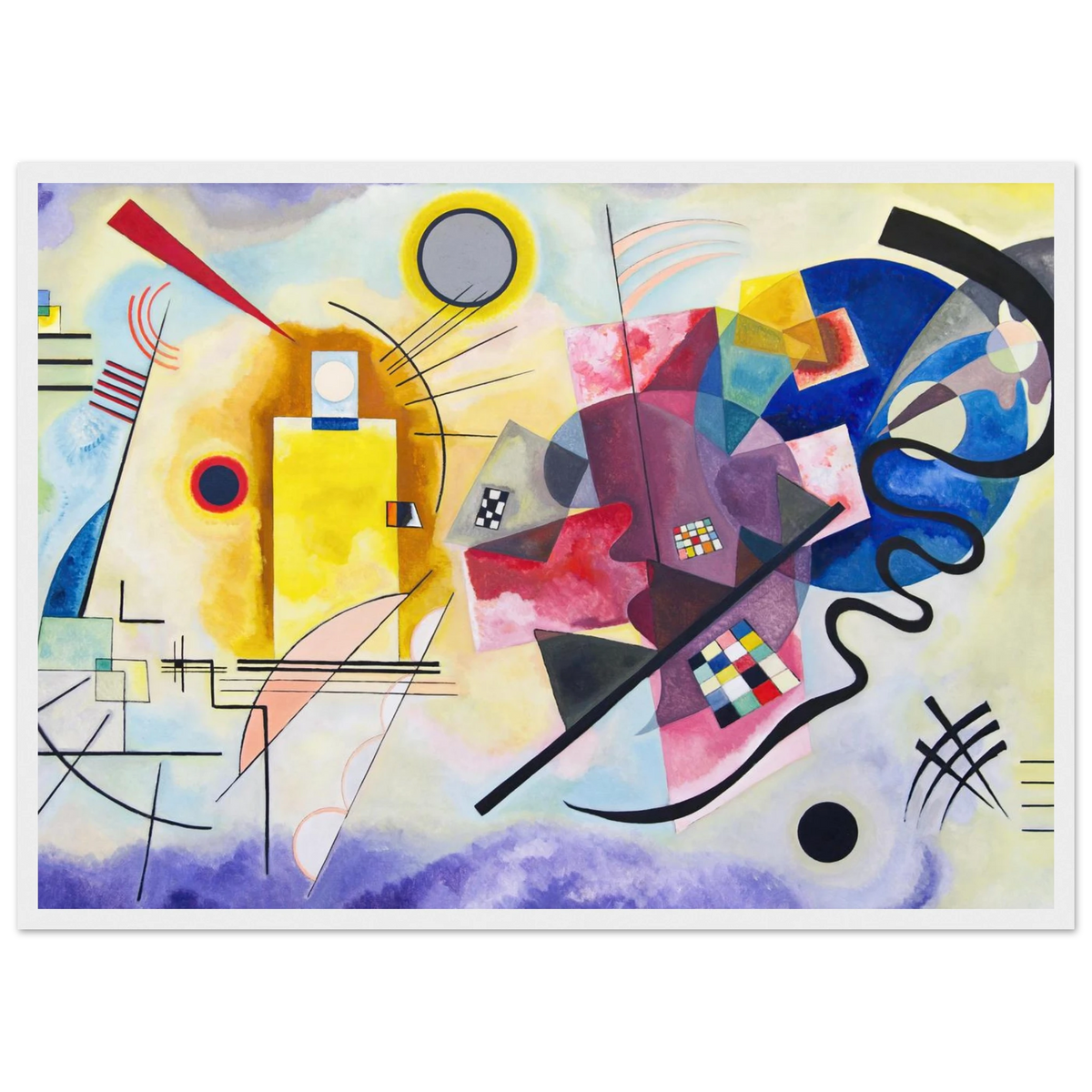Jaune-Rouge-Bleu — Wassily Kandinsky, tirage encadré cadre blanc | INKONAL