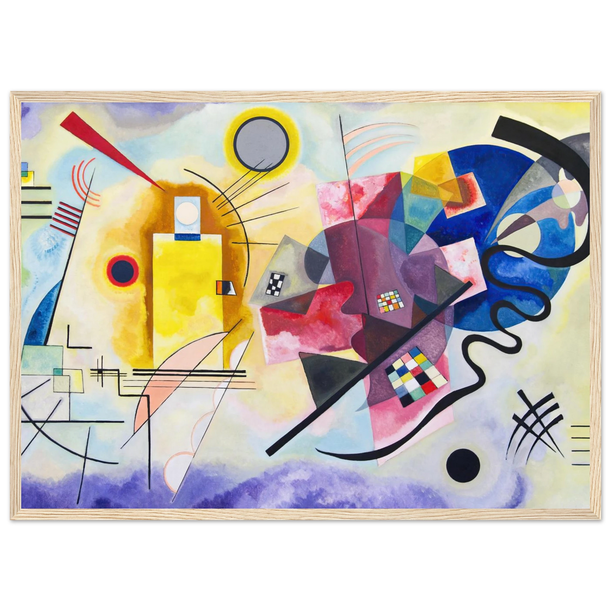 Jaune-Rouge-Bleu — Wassily Kandinsky, tirage encadré cadre bois | INKONAL