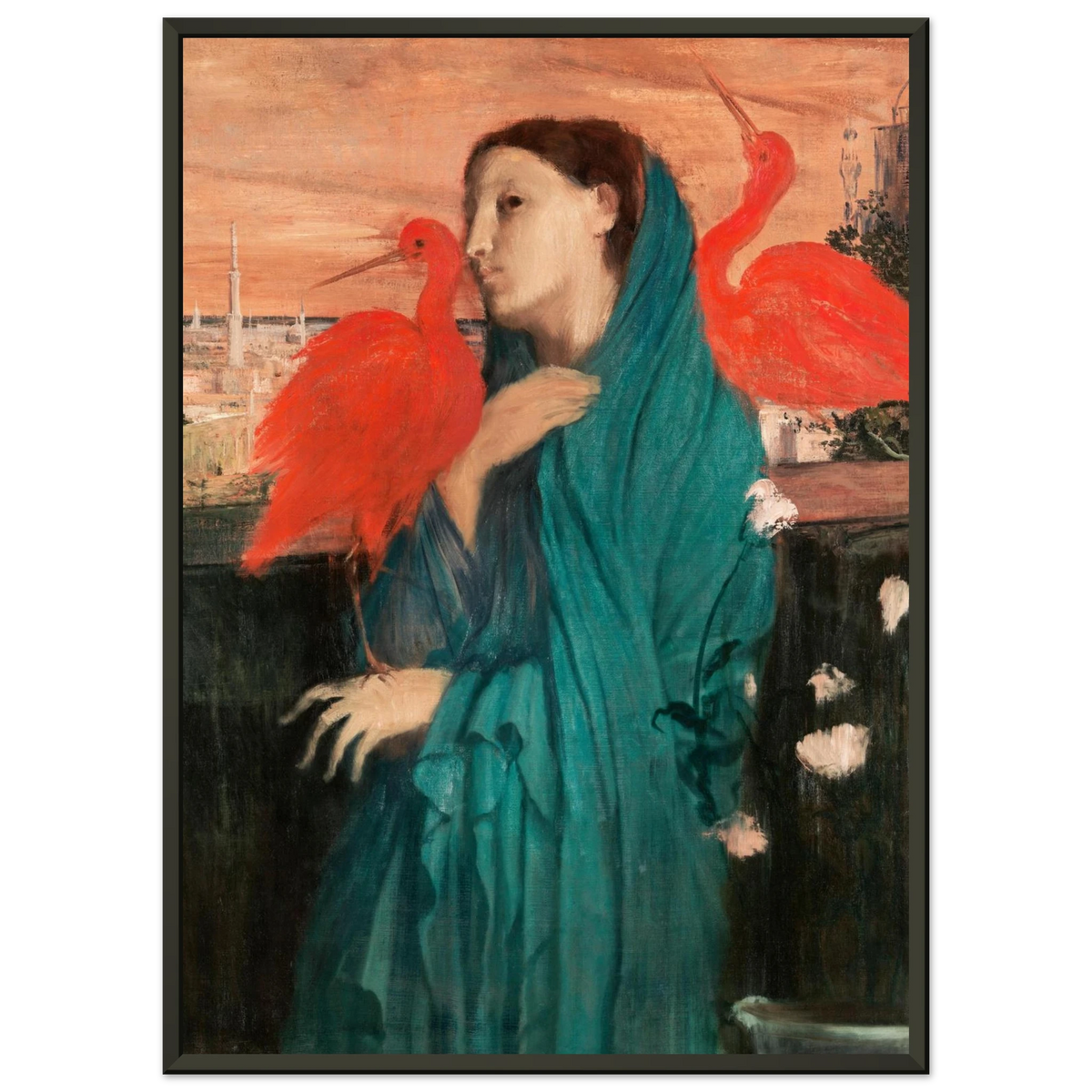 Tableau Jeune femme aux ibis — Edgar Degas, tirage cadre noir | INKONAL
