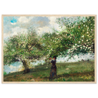Poster Jeune fille cueillant des fleurs de pommier de Winslow Homer, encadré cadre bois – affiche d'art INKONAL