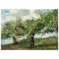Poster Jeune fille cueillant des fleurs de pommier de Winslow Homer, sans cadre – affiche d'art INKONAL
