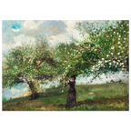 Poster Jeune fille cueillant des fleurs de pommier de Winslow Homer, sans cadre – affiche d'art INKONAL