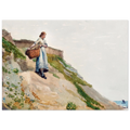 Tableau Jeune fille portant un panier — Winslow Homer, tirage sans cadre | INKONAL