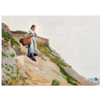 Tableau Jeune fille portant un panier — Winslow Homer, tirage sans cadre | INKONAL