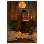 Poster Kodawari sans cadre — calligraphe recommençant le même trait, affiche d'art japonais INKONAL