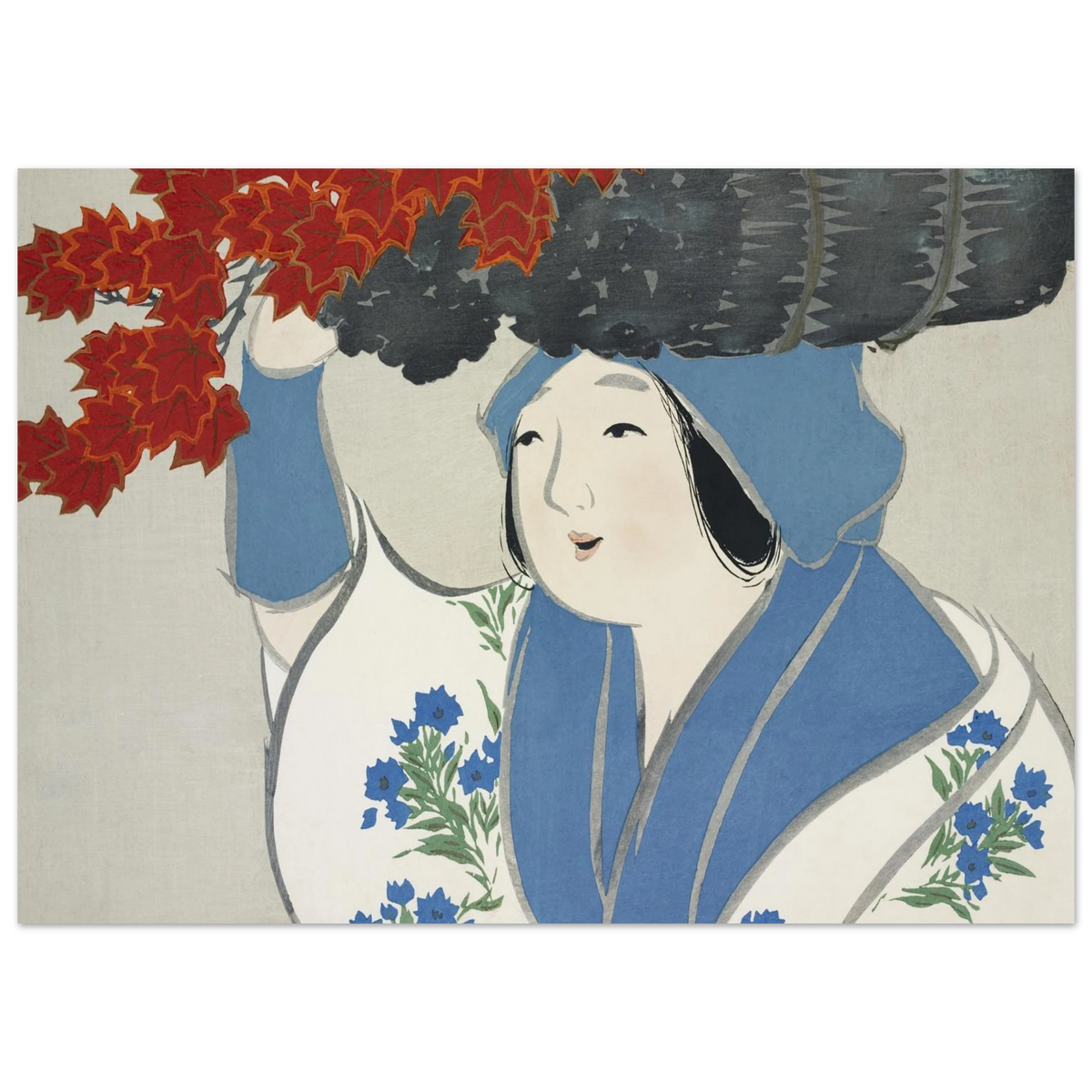 Estampe japonaise KUROKIURI, La marchande de petit bois — Kamisaka Sekka, tirage sans cadre | INKONAL
