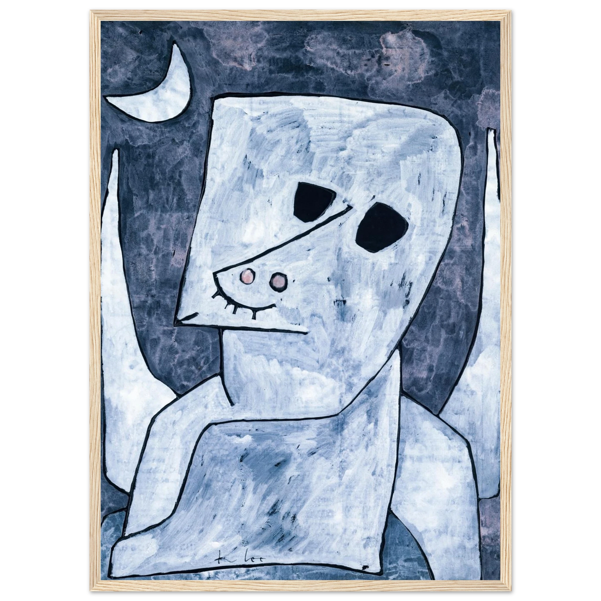 Tableau L'Ange postulant — Paul Klee, tirage encadré cadre bois | INKONAL