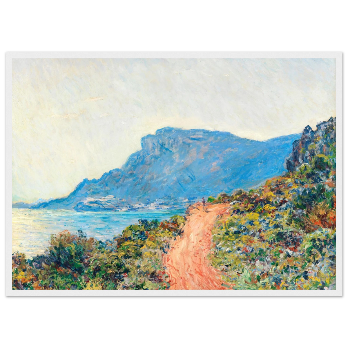 Tableau La Corniche près de Monaco — Claude Monet, tirage cadre blanc | INKONAL
