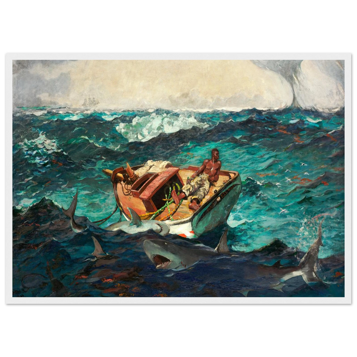 Tableau Le Gulf Stream — Winslow Homer, tirage cadre blanc | INKONAL