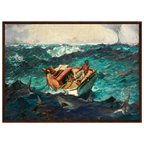 Tableau Le Gulf Stream — Winslow Homer, tirage cadre bois foncé | INKONAL