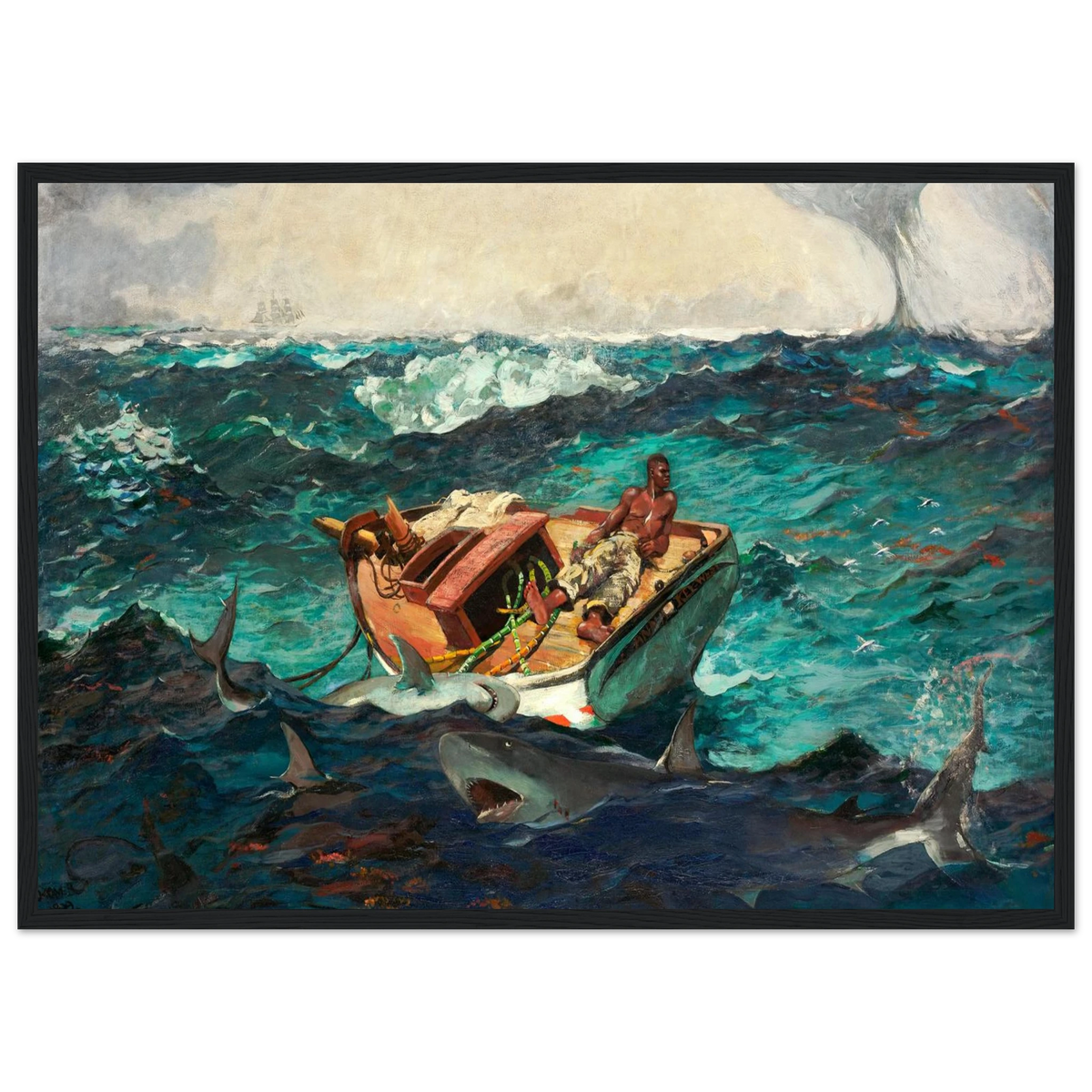 Tableau Le Gulf Stream — Winslow Homer, tirage cadre noir | INKONAL