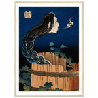 Poster Sarayashiki, Le Manoir aux assiettes encadré cadre bois, estampe japonaise Hokusai INKONAL