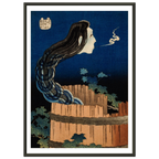 Poster Sarayashiki, Le Manoir aux assiettes encadré cadre noir, estampe japonaise Hokusai INKONAL