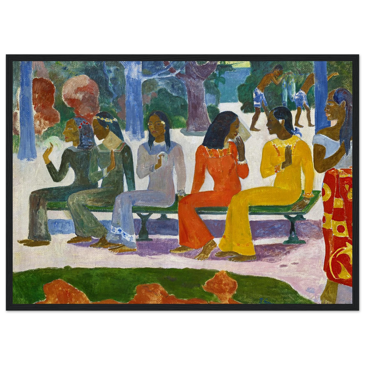 Tableau Le Marché — Paul Gauguin, tirage cadre noir | INKONAL