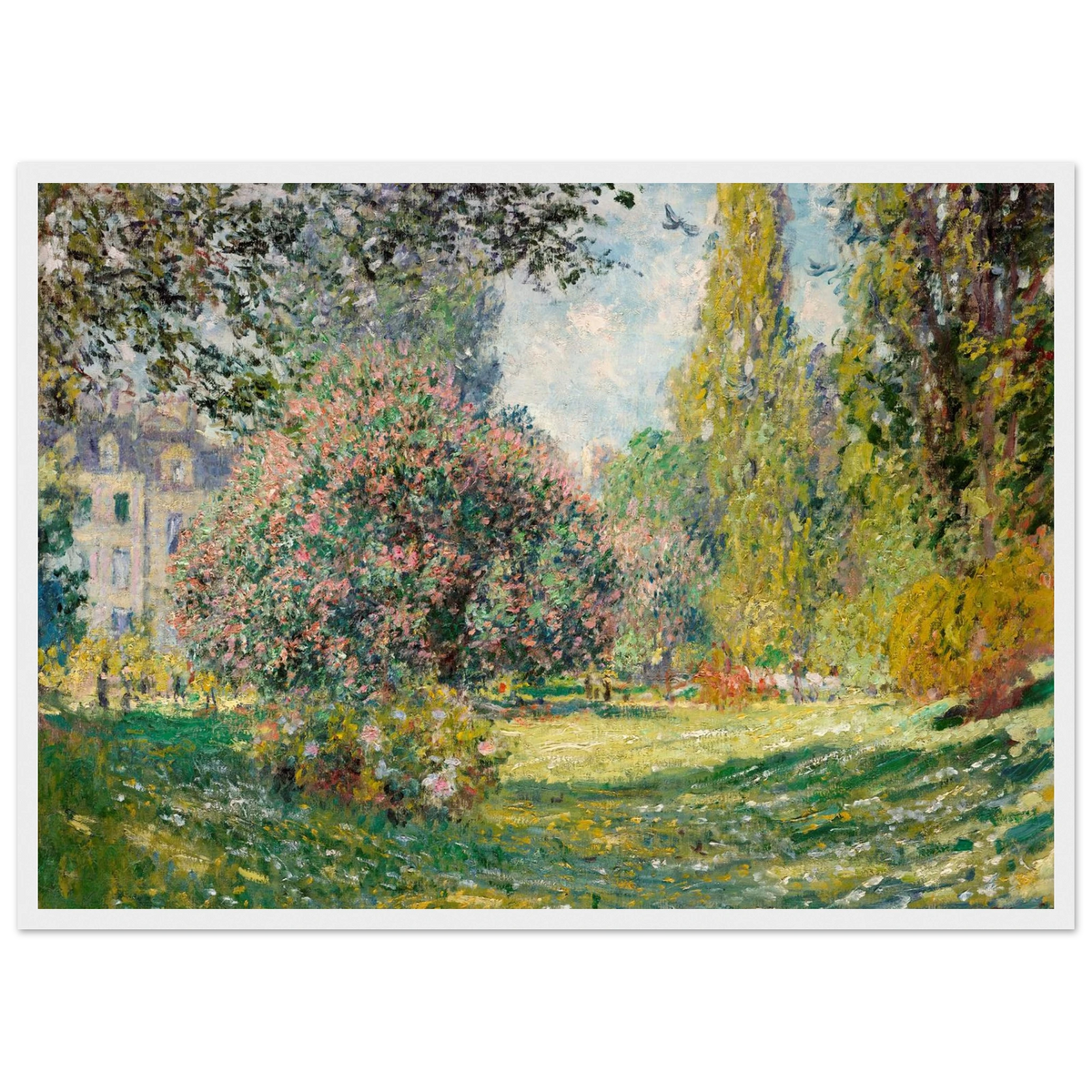 Tableau Le Parc Monceau — Claude Monet, tirage cadre blanc | INKONAL